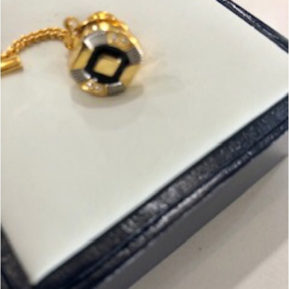 NWT Vintage Stafford Mens Stafford Tie Tack w/ Box gold and blue